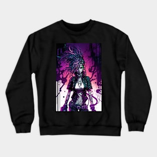 Cyberpunk Goth Girl Crewneck Sweatshirt